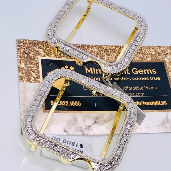 Real diamond Apple Watch bezel for series 8 Genuine diamonds NOT CZ 45mm, 41mm - Picture 8 of 15